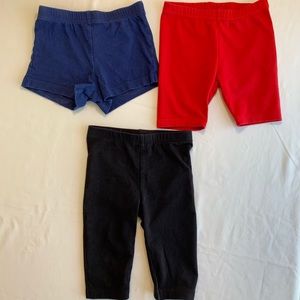 3 piece bundle/lot bottoms red blue & black colors elastic waist all size 2T